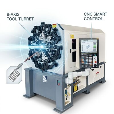 Máy lò xo CNC quay năm trục 1.0 - 4.0mm Hệ thống động cơ Nhật Bản